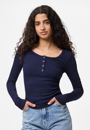 Pieces PCKITTE LS JRS NOOS BC - Pikkade varrukatega topp - maritime blue