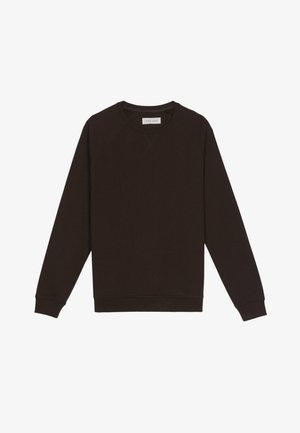 Sweatshirts bruns au style décontracté, avec un col rond côtelé, des manches raglan et des détails au niveau de l'ourlet. Fabriqués en tissu en coton doux.