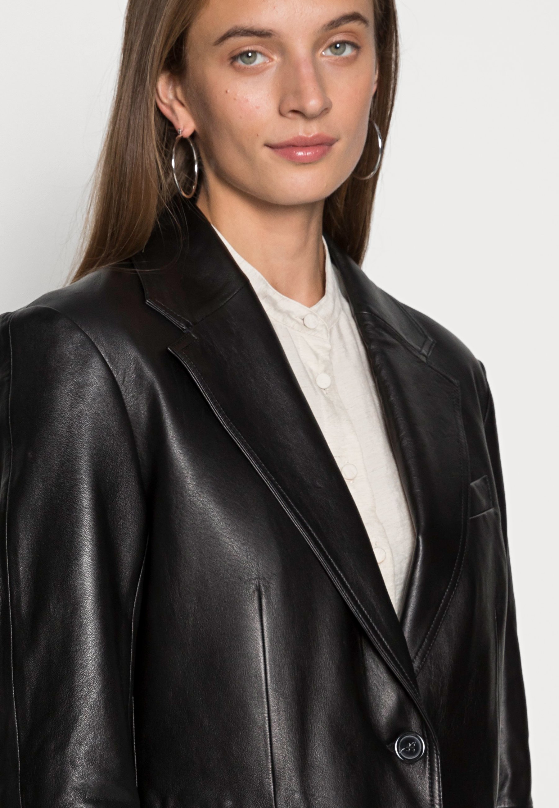 ARKET Leather jacket - black - Zalando 