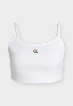 Calvin Klein Jeans, CROP STRAP TANK PRIDE UNISEX - Top - bright white