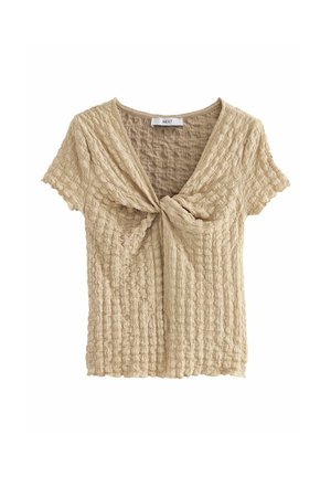 TEXTURED TWIST FRONT SHORT SLEEVE-REGULAR FIT - Camicetta - neutral