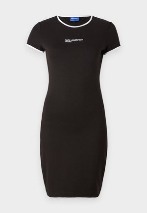 Karl Lagerfeld Jeans CAP SLEEVE MILANO DRESS - Trikotāžas kleita - black