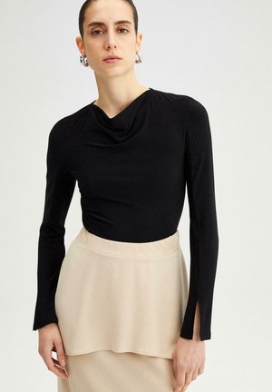 Touché Privé WITH SLIT - Top s dlouhým rukávem - black