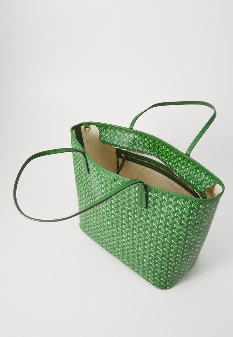 Sac Fourre-Tout TORY BURCH Tissé Avec Accents Cuir - Taille Large - Marron - Occasion Très Bon État