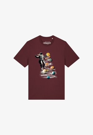 watapparel, WELTRAUMREISE UNISEX - T-Shirt print - burgundy