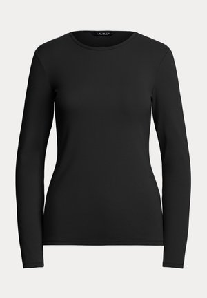 Lauren Ralph Lauren, STRETCH COTTON LONG-SLEEVE TEE - Блуза с дълги ръкави - polo black