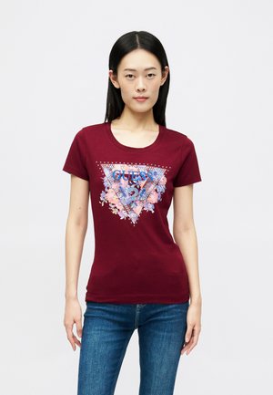PEONY TRIANGLE TEE - T-shirt imprimé - vino