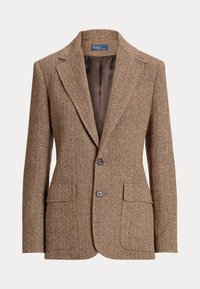 HERRINGBONE LINEN BLEND BLAZER - Blazer - brown/cream