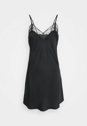 HAMMERED SATIN NIGHTIE - Naktiniai marškinėliai - black