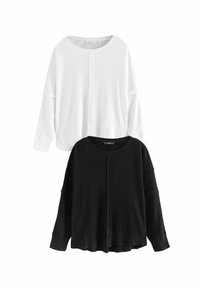 LONG SLEEVE SEAM DETAIL TEXTURE STANDARD - Pulóver - 2 pack black white