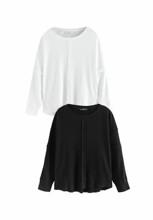 LONG SLEEVE SEAM DETAIL TEXTURE STANDARD - Pulóver - 2 pack black white