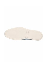 Suola delle calzature in gomma beige chiaro con superficie testurizzata. Presenta una forma arrotondata e un bordo liscio. Nessun marchio o accento visibile.