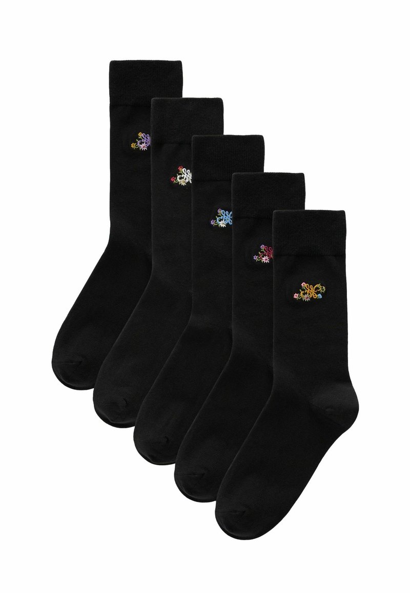 Next N LOGO FIVE PACK - Calze - black flower logo