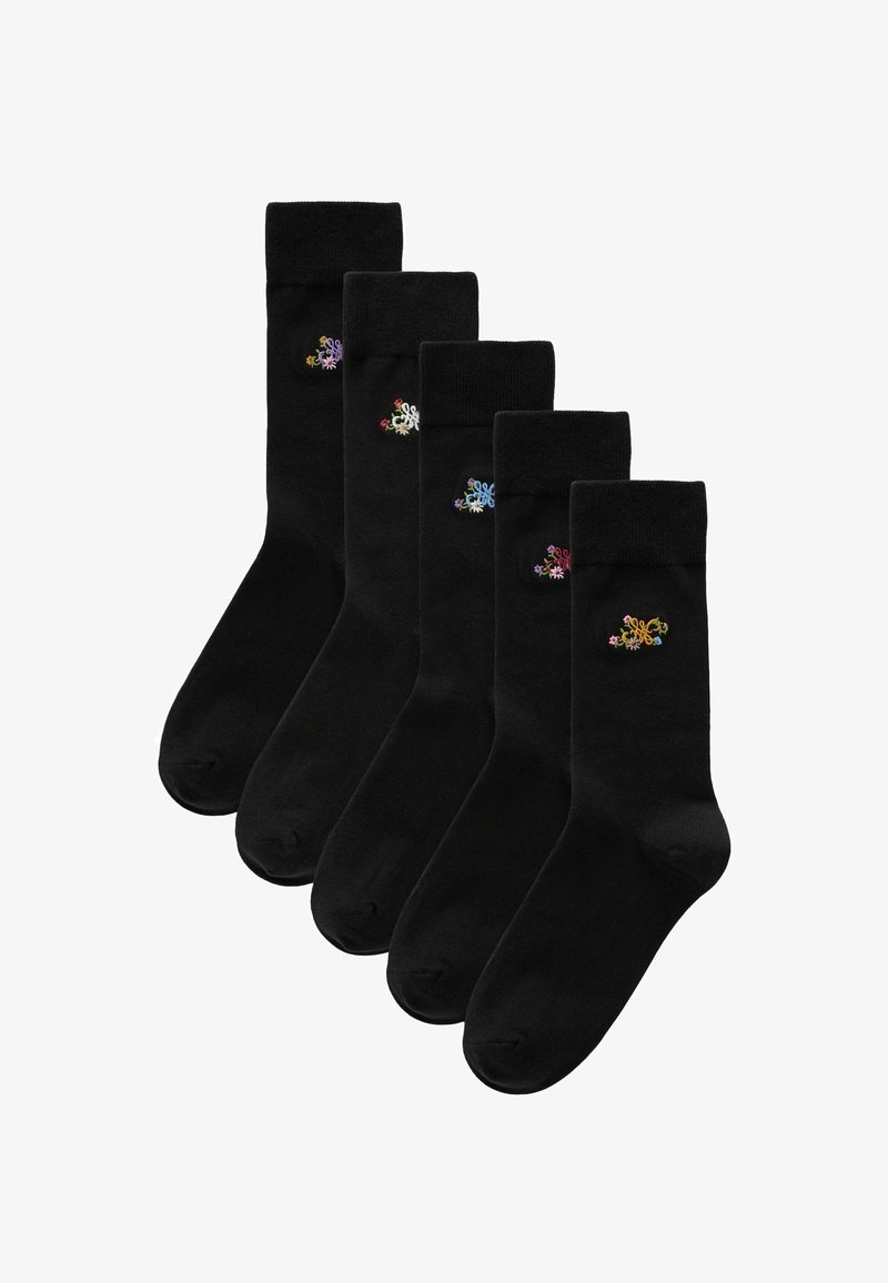 Next N LOGO FIVE PACK - Strømper - black flower logo