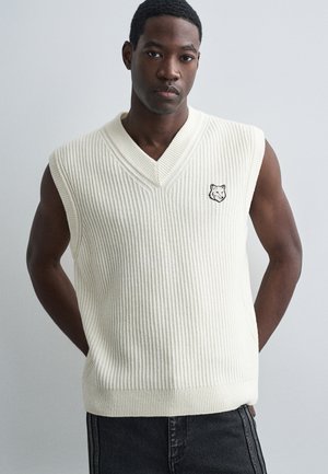 Maison Kitsuné FOX HEAD - Strickpullover - ecru
