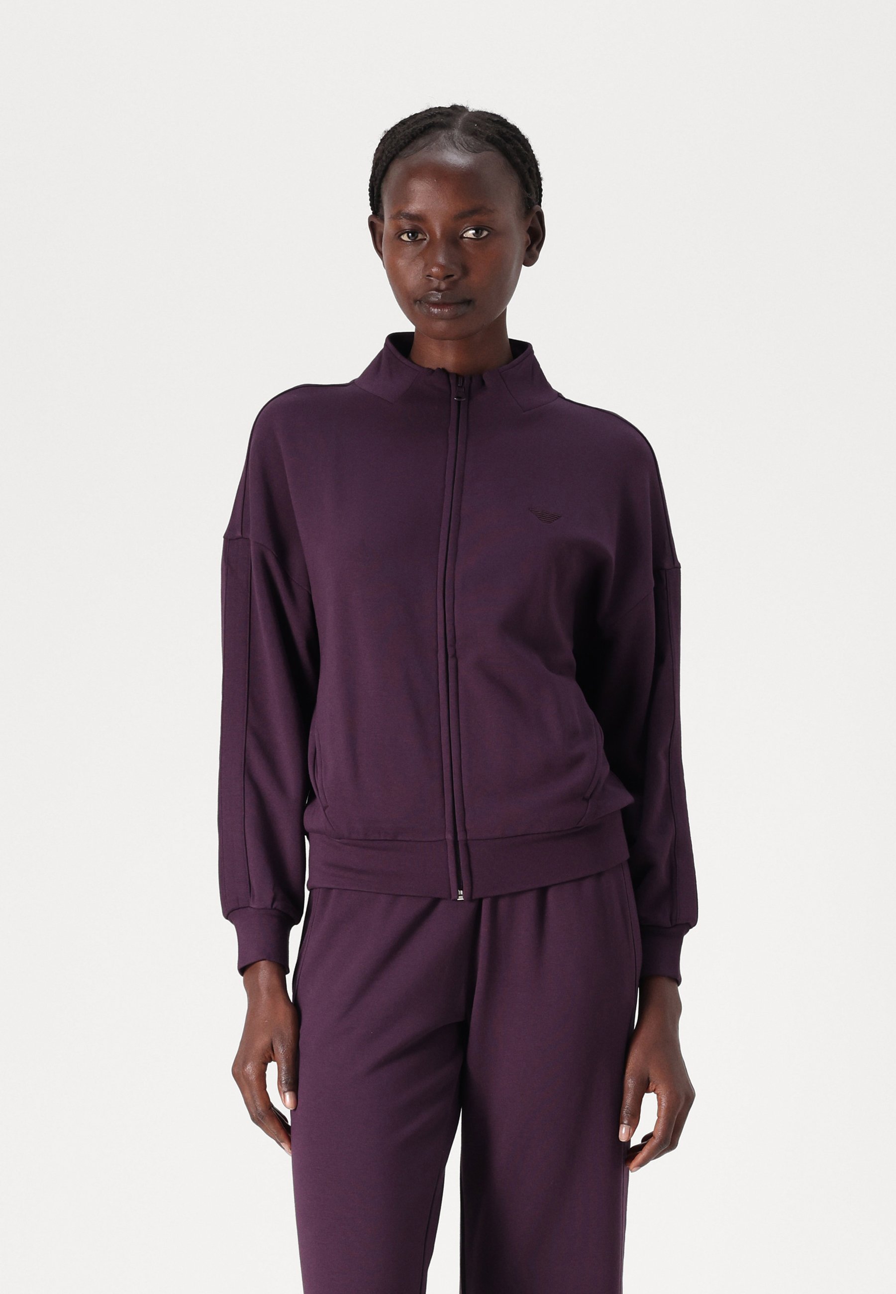 Emporio Armani FULL ZIP SWEATSHIRT - Pyjama top - mora blackberry  