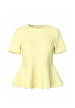 Pieces, BLUSE PCALISA PEPLUM - Tričko s potlačou - french vanilla