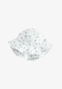 Ausgewählt, white blue ditsy floral print