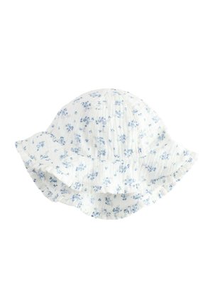 Next Hoed - white blue ditsy floral print