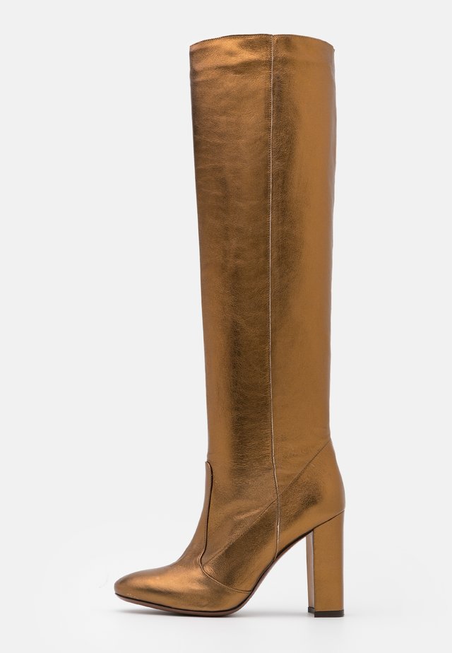 BOOT NO ZIP - Bottes à talons hauts - bronze