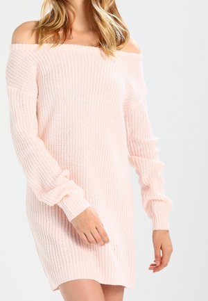 Stickad klänning - pink