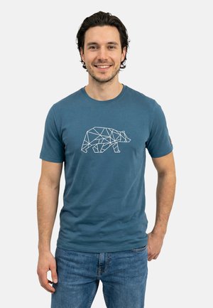 FORSBERG FINNSON MIT BRUSTLOGO - T-Shirt print - blue-grey