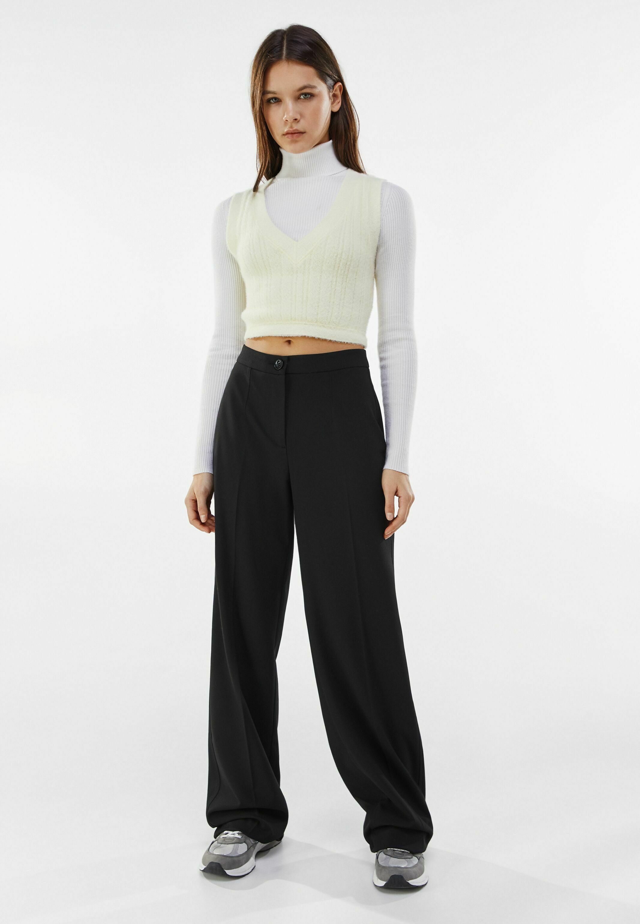 Bershka WIDE LEG - Pantaloni - black/nero - Zalando.it