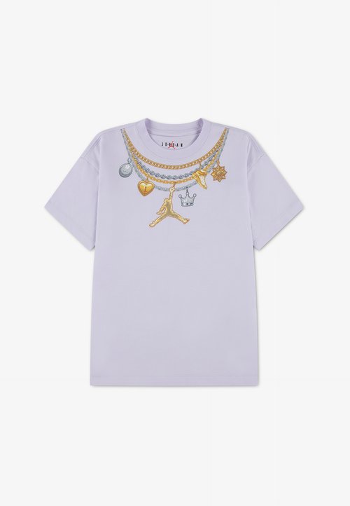 Jordan NECKLACE CHARMS TEE - Tricou cu imprimeu - barely grape