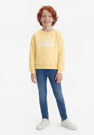 Versace FELPA CONTRAST LOGO UNISEX - Felpa - linden milk/bianco