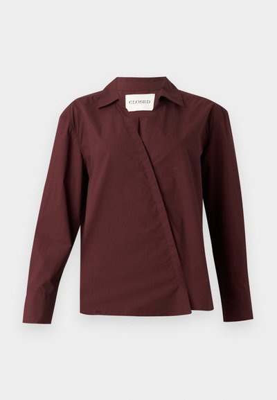 CLOSED ASYMMETRIC SHIRT - Nööpidega pluus - dark raisin red