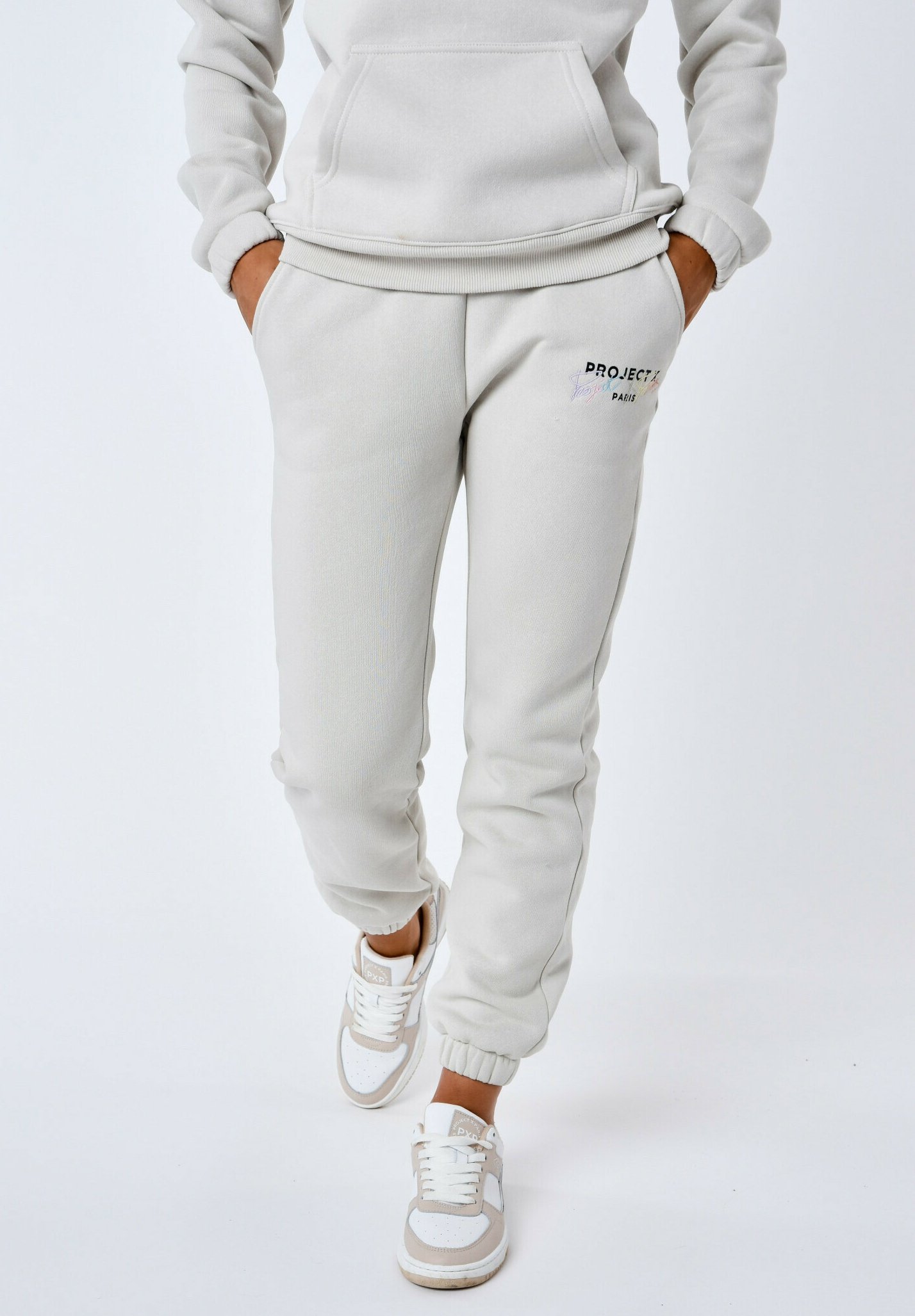 Project X Paris BRODÉ Pantalon de survêtement greige/gris