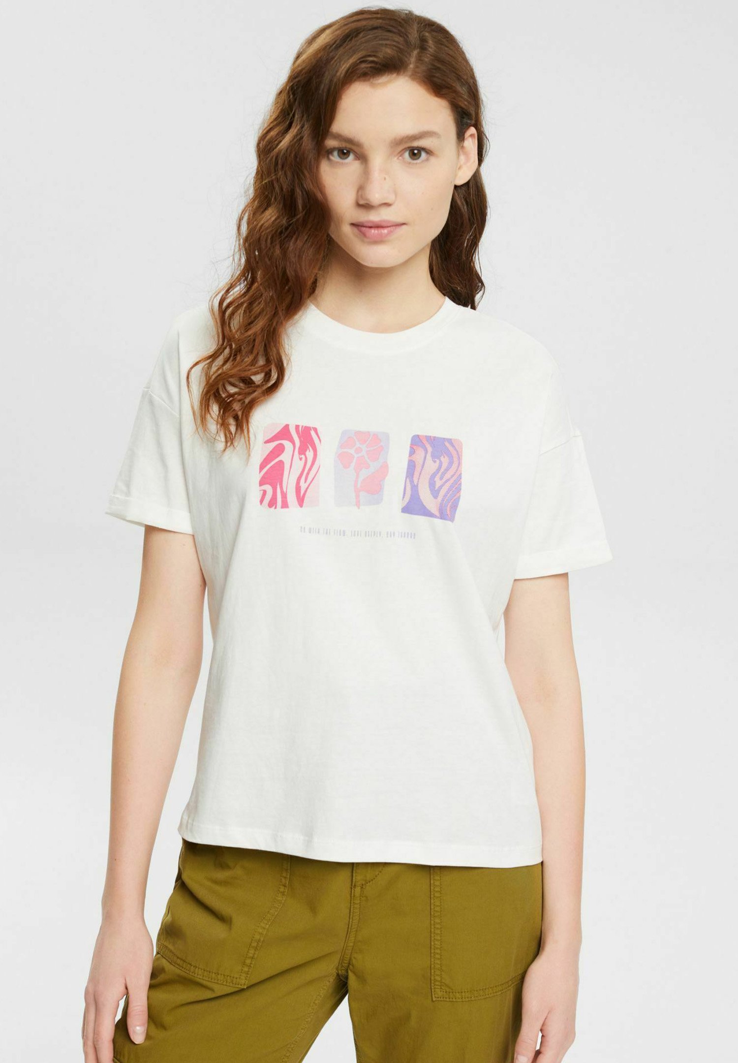 edc by Esprit MIT PRINT - T-shirt print - off white/crème - Zalando.nl
