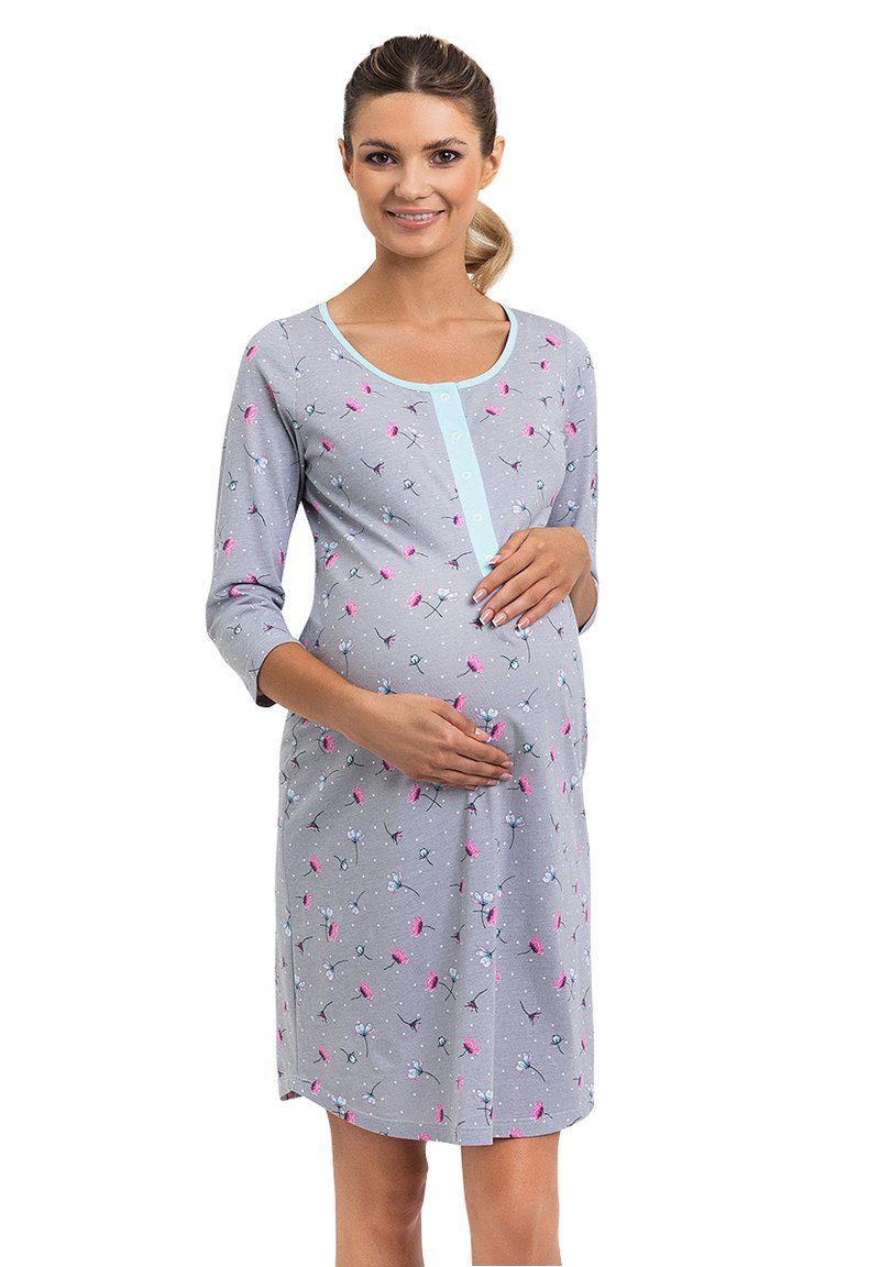 Mon Amie MATERNITY NIGHTDRESS FLORA Vestito di maglina blue/blu