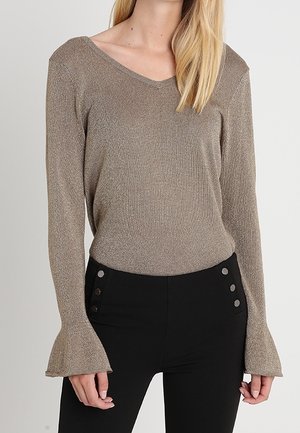 Cream Strickpullover - gold-coloured
