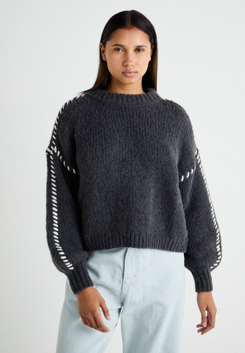 Vero Moda VMFENG O NECK  - Strikkegenser - asphalt