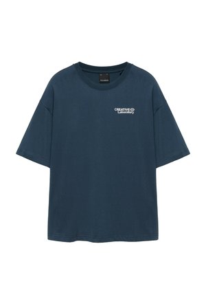 PULL&BEAR, RELAXED FIT GRAPHIC - T-SHIRT - T-shirt imprimé - dark blue