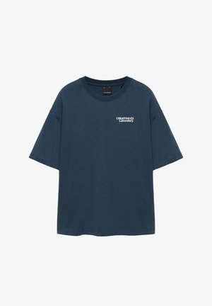 PULL&BEAR, RELAXED FIT GRAPHIC - T-SHIRT - T-shirt imprimé - dark blue