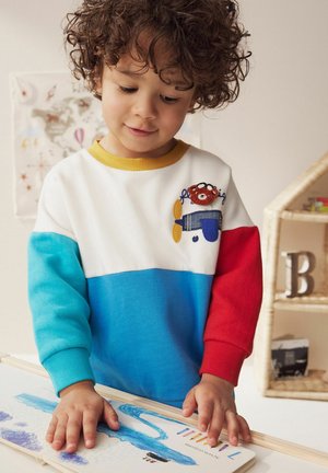 Next COLOURBLOCK CHARACTER CREW NECK - REGULAR FIT - Sweatshirt - white blue red