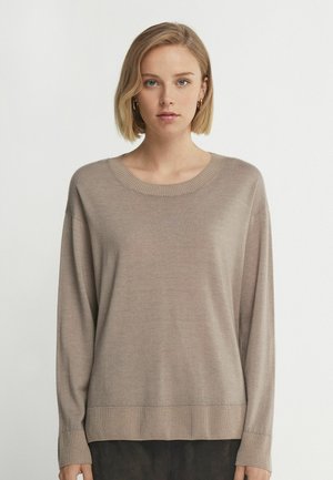 Falconeri ULTRAFINE ROUND-NECK - Maglione - dunkelgrau dark stone garment-dyed
