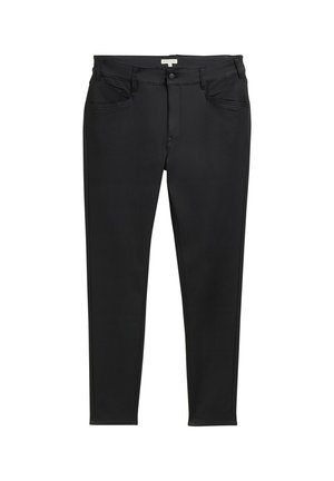 Svarta, stretch denimjeans med slim fit, fem fickor och minimala sömdetaljer. Dragkedja med knappstängning.