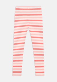 Λεωφόροι από μαλακό ύφασμα; διαθέτουν φαρδιές ροζ και ανοιχτό ροζ οριζόντιες ρίγες; εφαρμοστή σχεδίαση με ελαστική μέση.