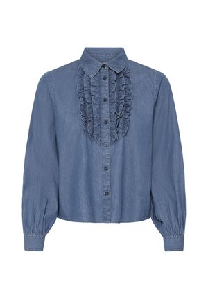 b.young, BYKASHE FRILL - Chemisier - mid blue denim