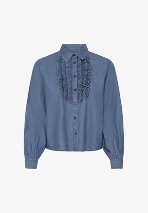 b.young, BYKASHE FRILL - Chemisier - mid blue denim