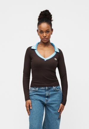 Μπλούζα με μακριά μανίκια - brown/azure/white