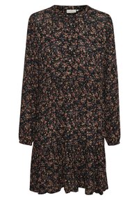 Kaffe AMBER - Blusenkleid - black multi col flower print