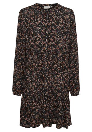 Kaffe AMBER - Shirt dress - black multi col flower print