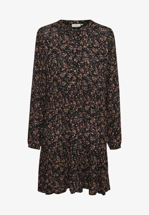 Kaffe KAEVITY AMBER DRESS - Vestido camisero - black multi col flower print