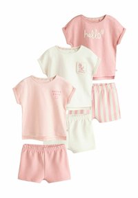 Next - REGULAR FIT - SLEEVE AND SET 3 PACK - Rövidnadrágok - pink white stripe Miniatűr kép 1