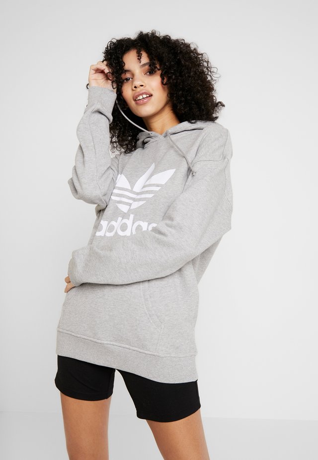 ADICOLOR TREFOIL HODDIE SWEAT - Sweat à capuche - medium grey heather/white