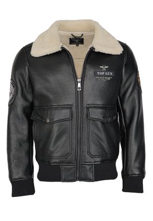 Faux leather jacket - black